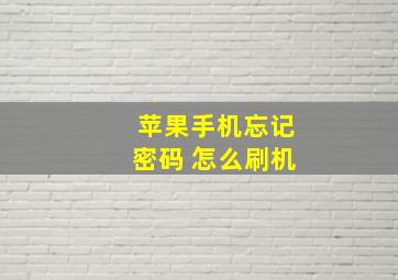 苹果手机忘记密码 怎么刷机